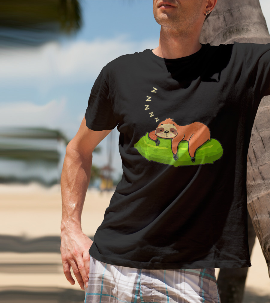 Lazy Sloth Sleeping On A Pickle With Zs T-Shirt