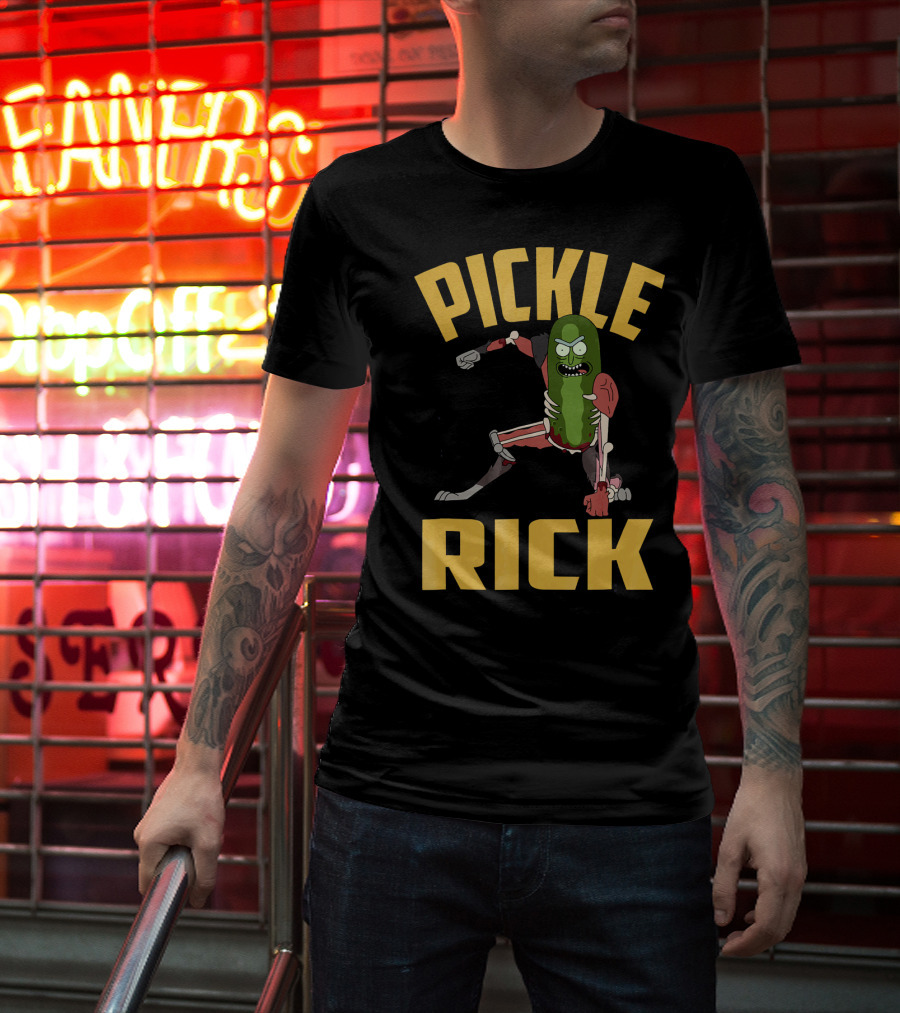 Pickle Rick Punch Rick And Morty Iconic Character Appeal T-Shirt