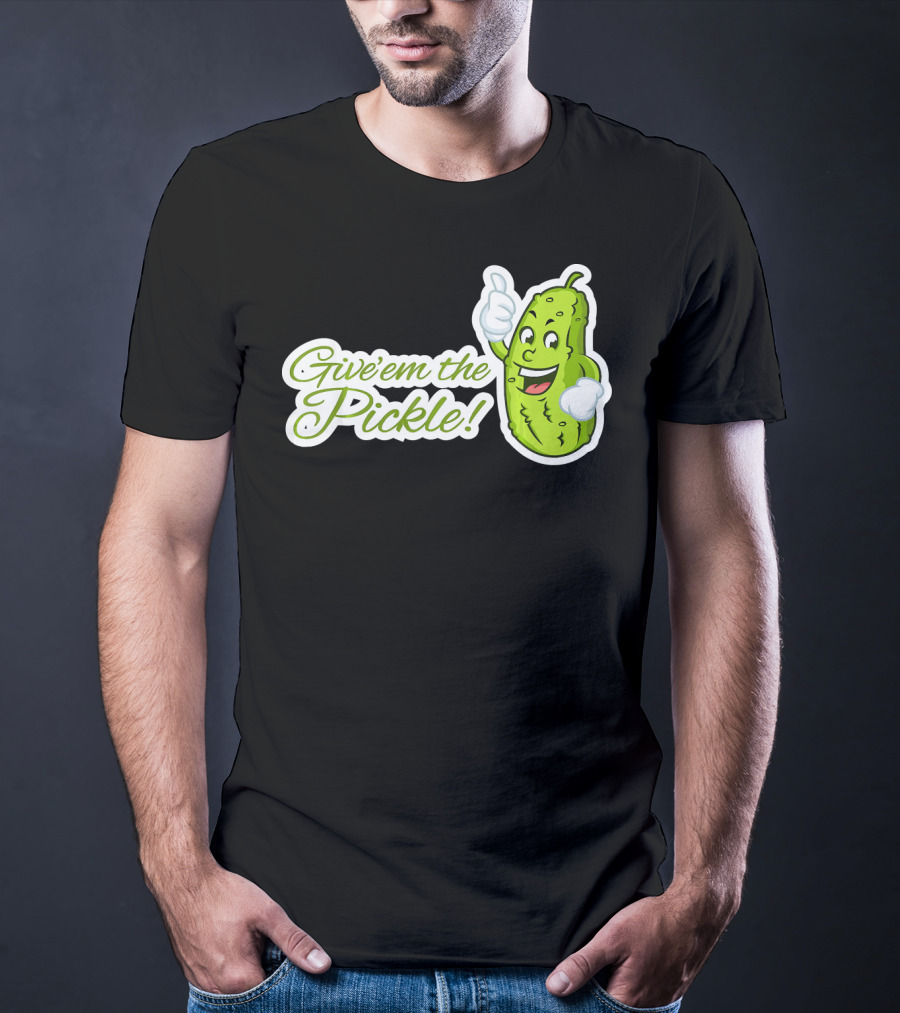 Give'em The Pickle Thumbs Up Cartoon Character T-Shirt