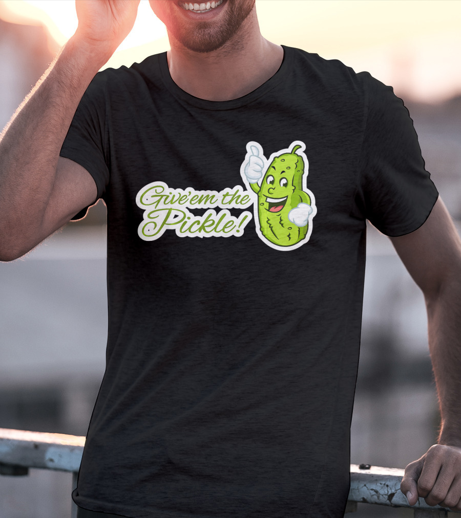 Give'em The Pickle Thumbs Up Cartoon Character T-Shirt