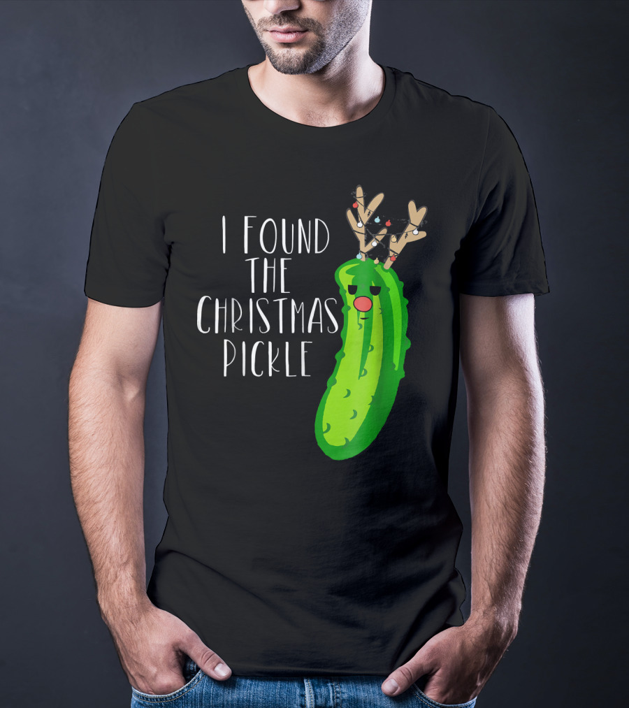 I Found The Christmas Pickle Reindeer Antlers Holiday Humor T-Shirt
