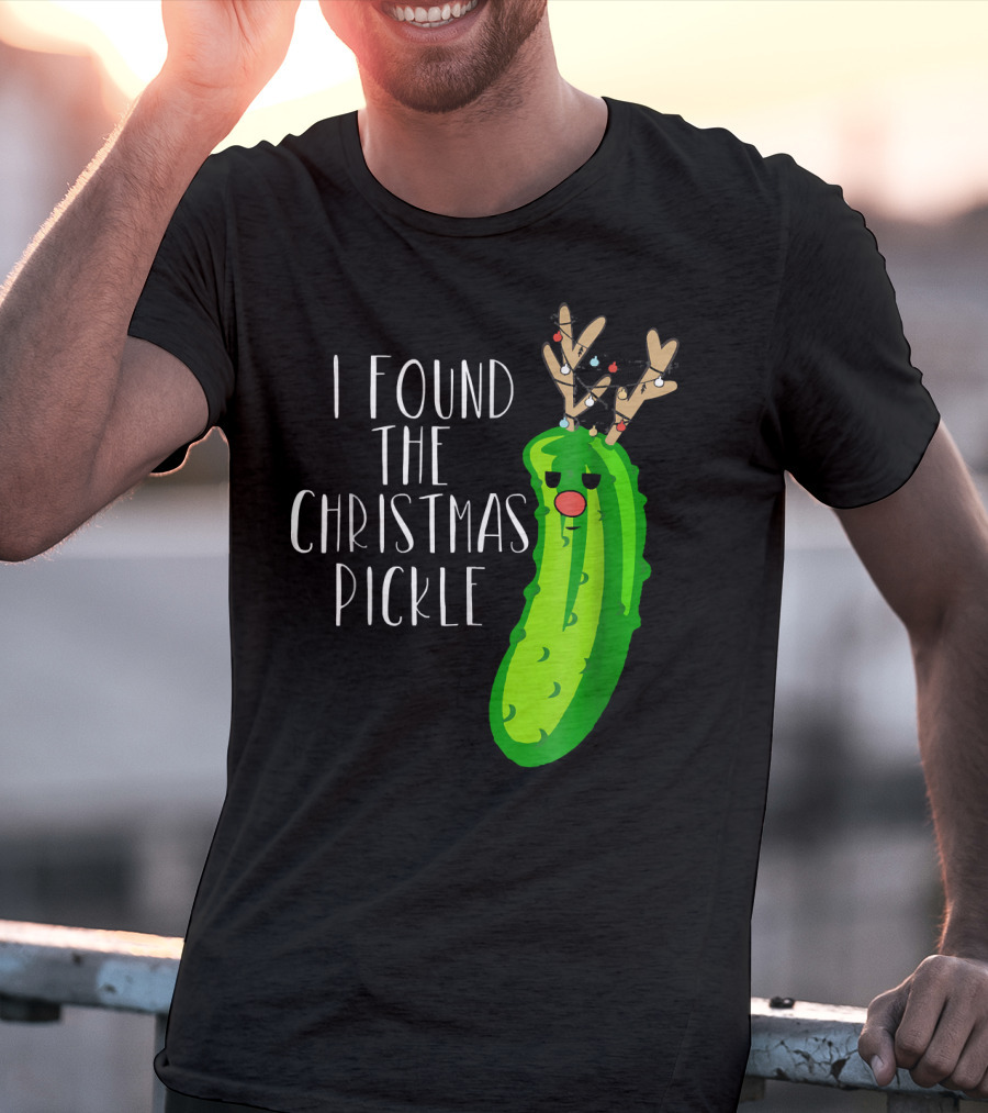 I Found The Christmas Pickle Reindeer Antlers Holiday Humor T-Shirt