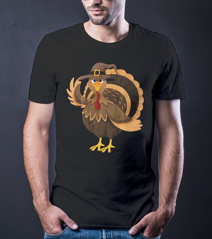 Funny Thanksgiving Turkey Dressed As Witch T-Shirt