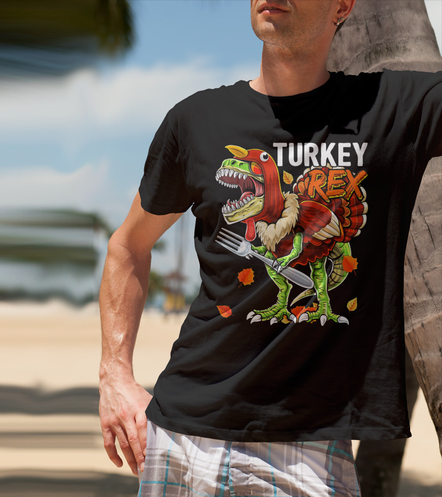 TURKEY REX Thanksgiving Dinosaur Costume T-Shirt