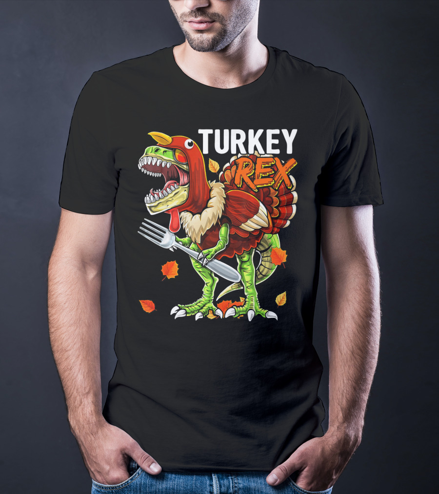 TURKEY REX Thanksgiving Dinosaur Costume T-Shirt