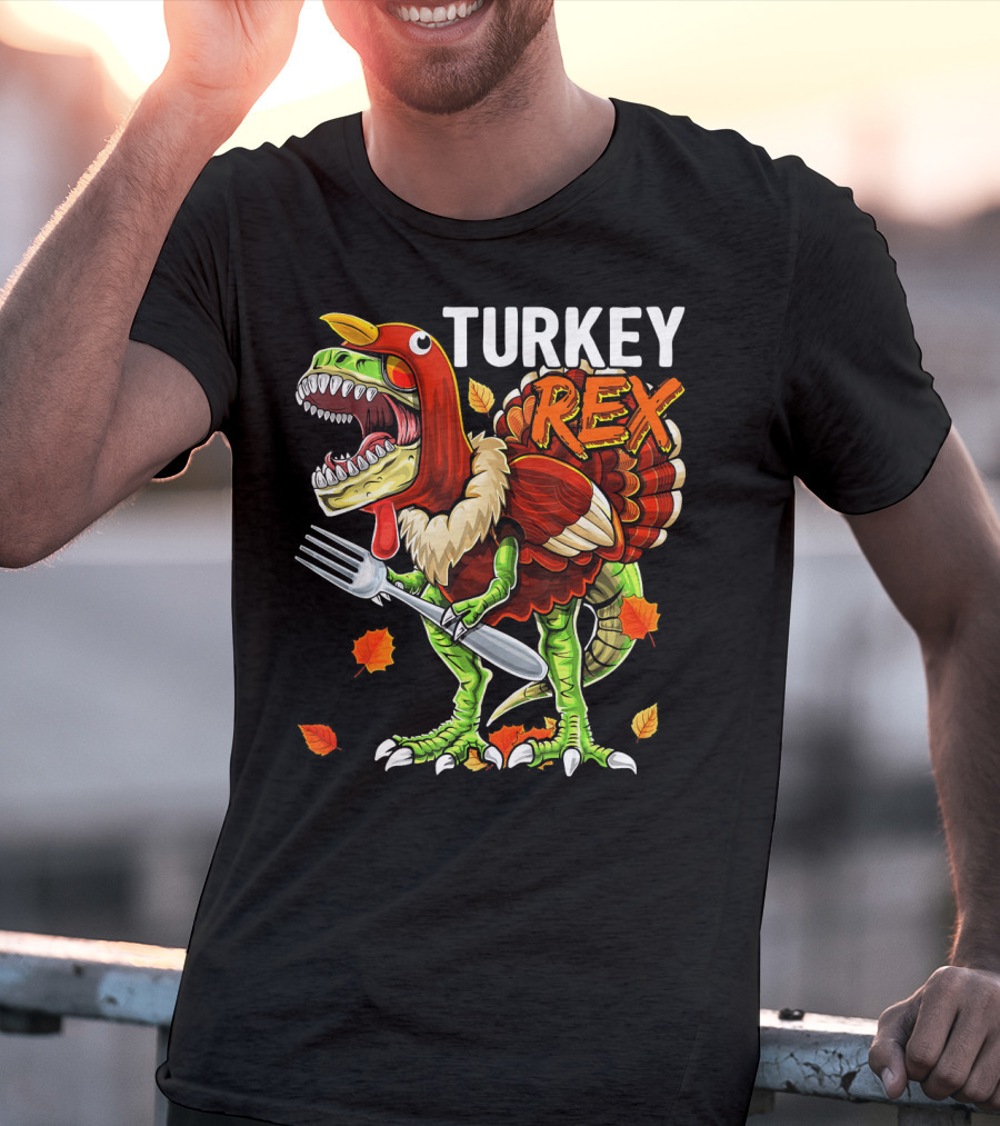 TURKEY REX Thanksgiving Dinosaur Costume T-Shirt