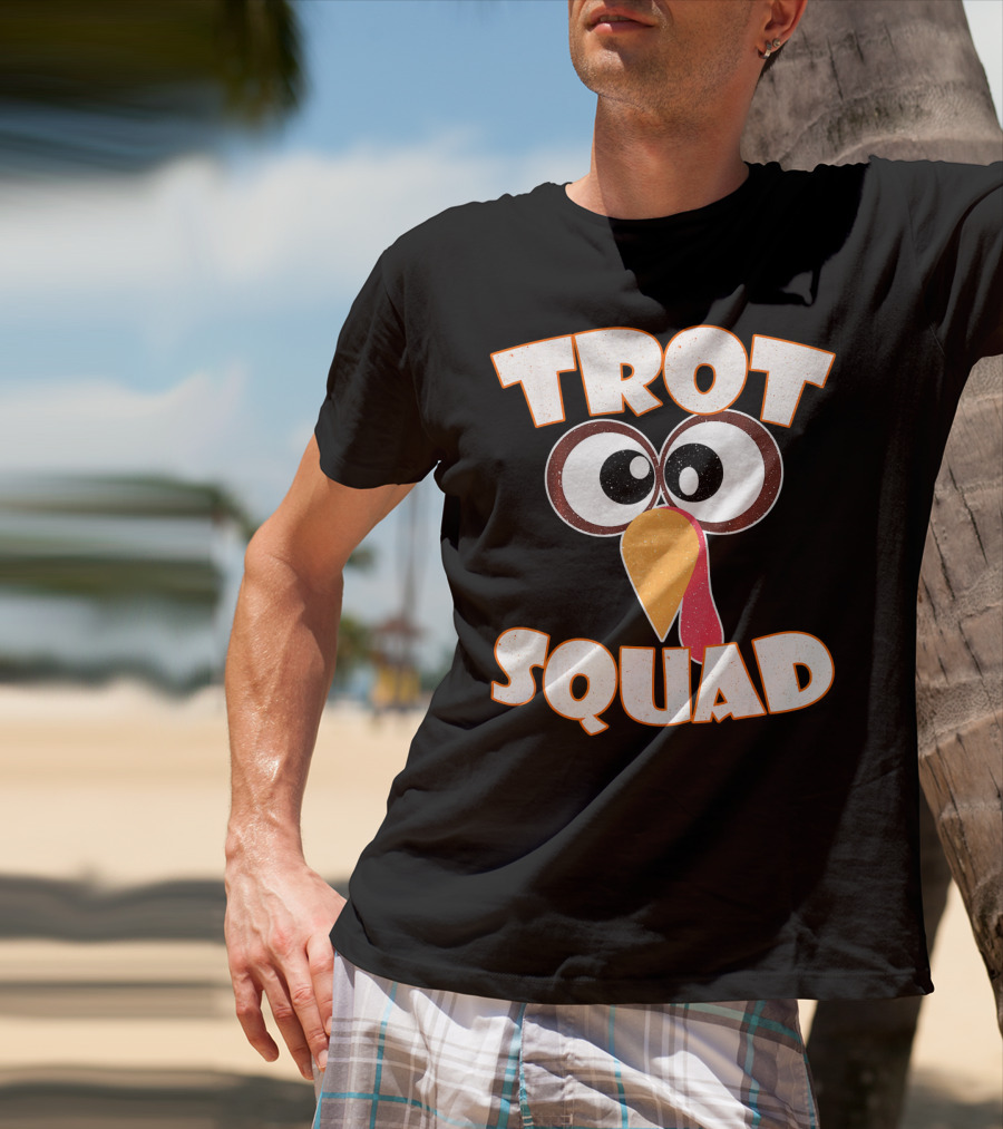 Trot Squad Turkey Face Eyes And Beak T-Shirt