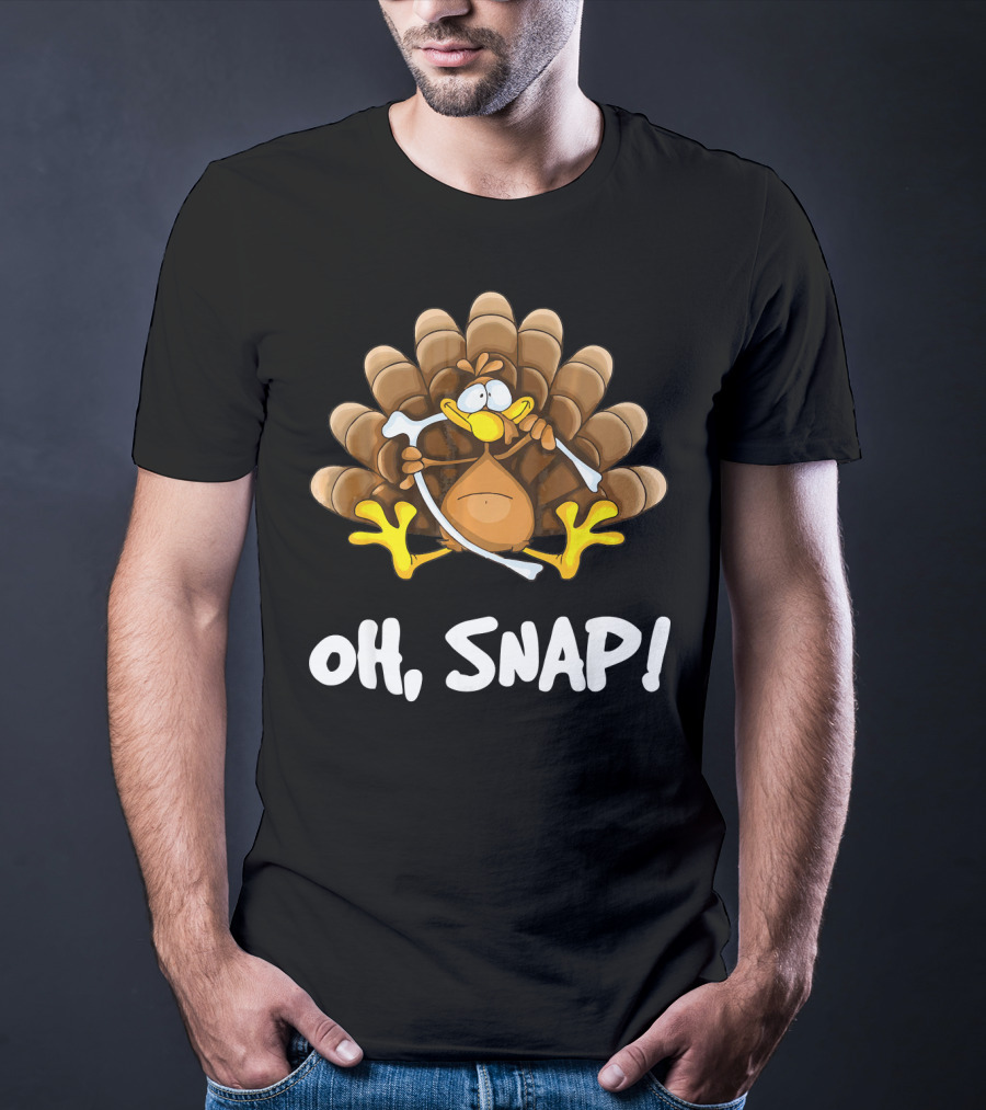 Wishbone Oh Snap Funny Turkey Bone Joke T-Shirt