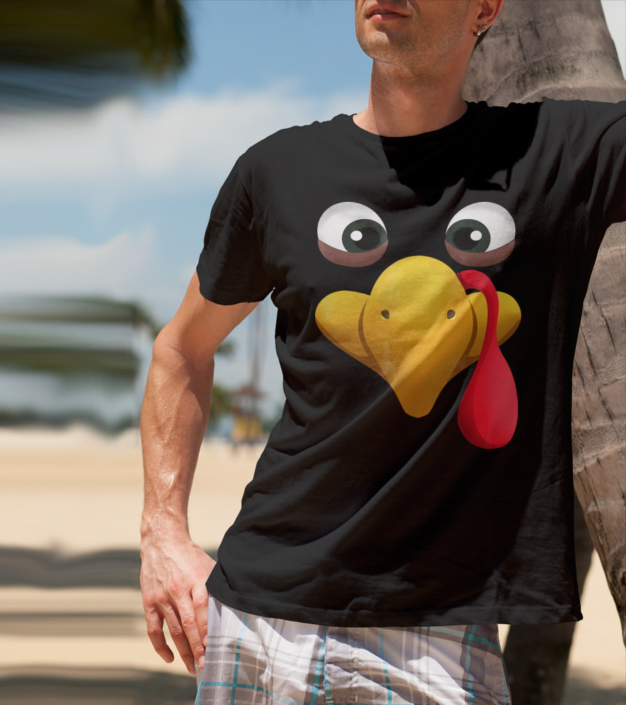 Funny Turkey Face With Realistic Expression T-Shirt