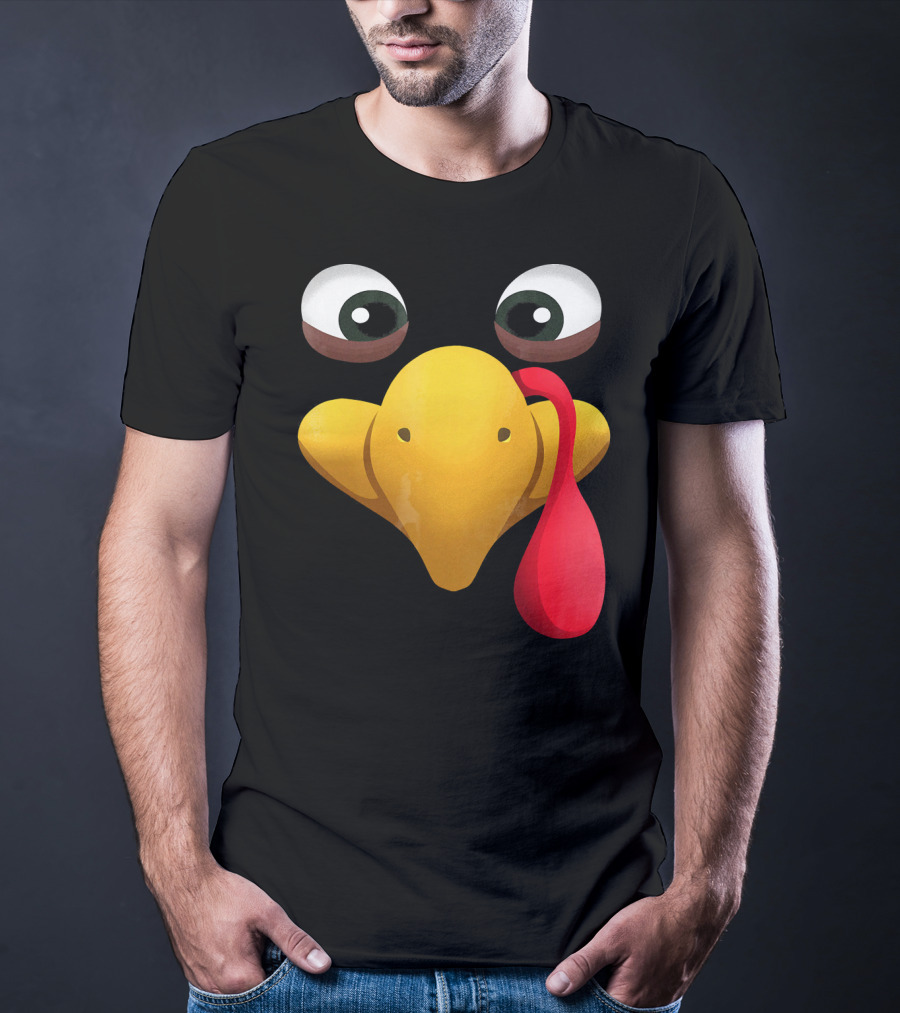 Funny Turkey Face With Realistic Expression T-Shirt