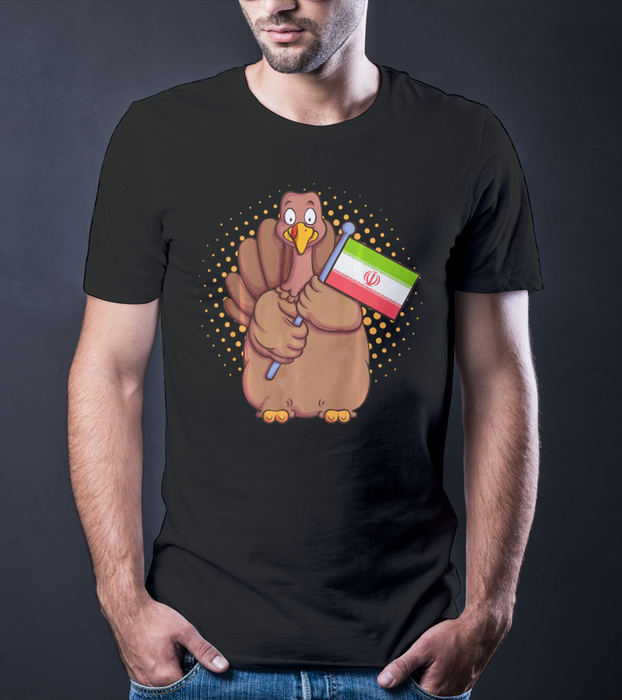 Iranian Turkey Holding Iran Flag For Thanksgiving T-Shirt