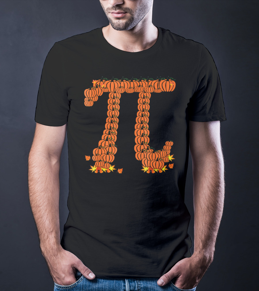 Pumpkin Pi Autumn Pattern With Leaves T-Shirt