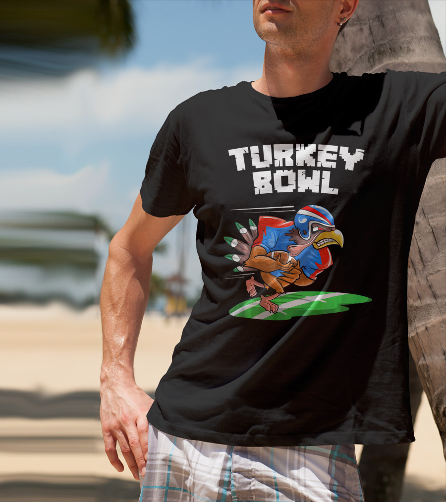 Turkey Bowl Funny Thanksgiving Football Turkey T-Shirt