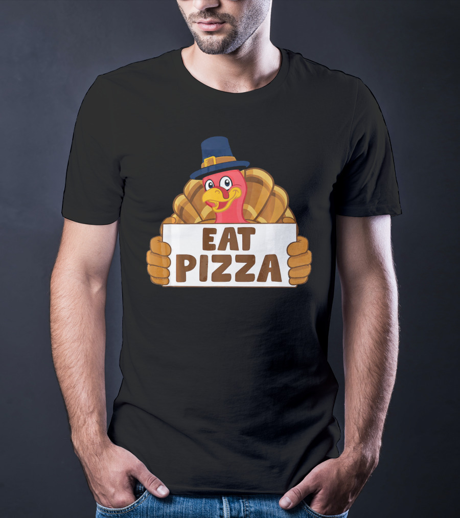 Funny Thanksgiving Turkey Eat Pizza T-Shirt