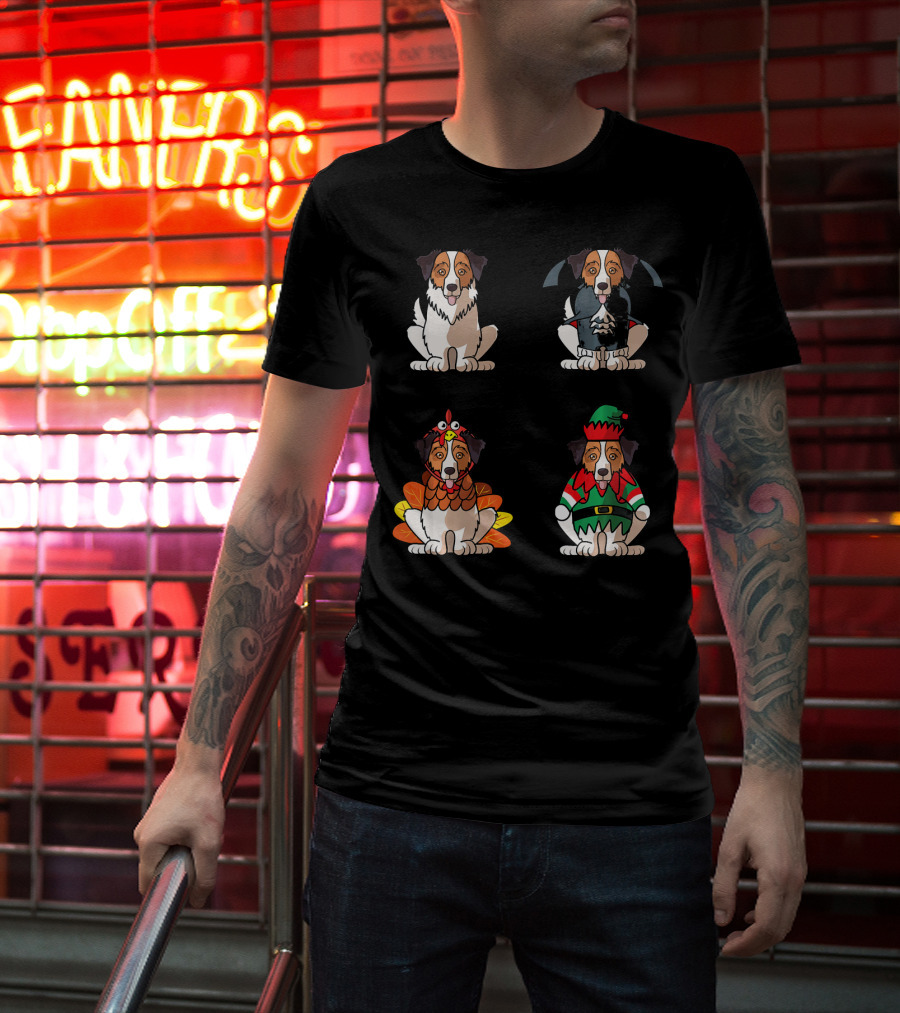 Australian Shepherd Halloween Thanksgiving Christmas Costumes T-Shirt