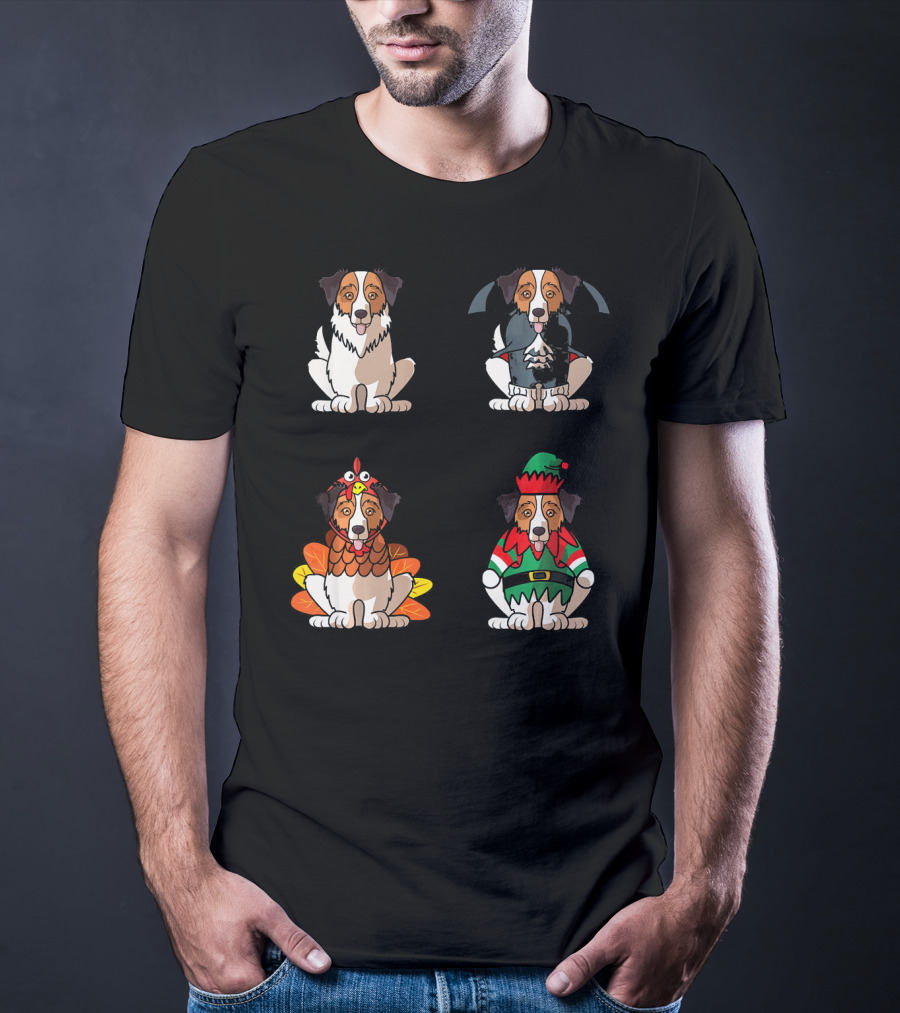 Australian Shepherd Halloween Thanksgiving Christmas Costumes T-Shirt