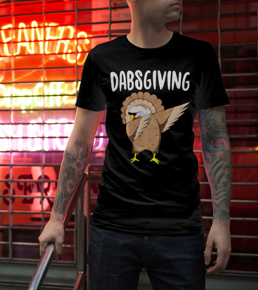 Dabsgiving Cool Dabbing Turkey Funny Thanksgiving T-Shirt
