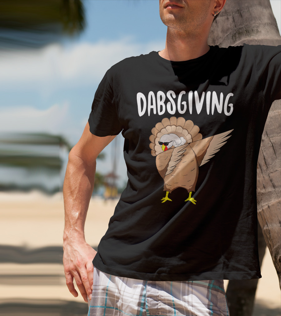 Dabsgiving Cool Dabbing Turkey Funny Thanksgiving T-Shirt