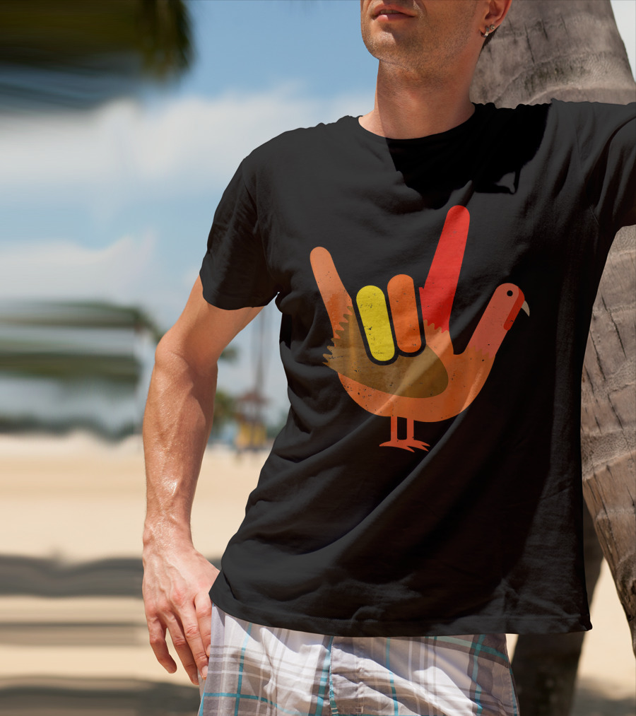 Thanksgiving Turkey American Sign Language Humor T-Shirt