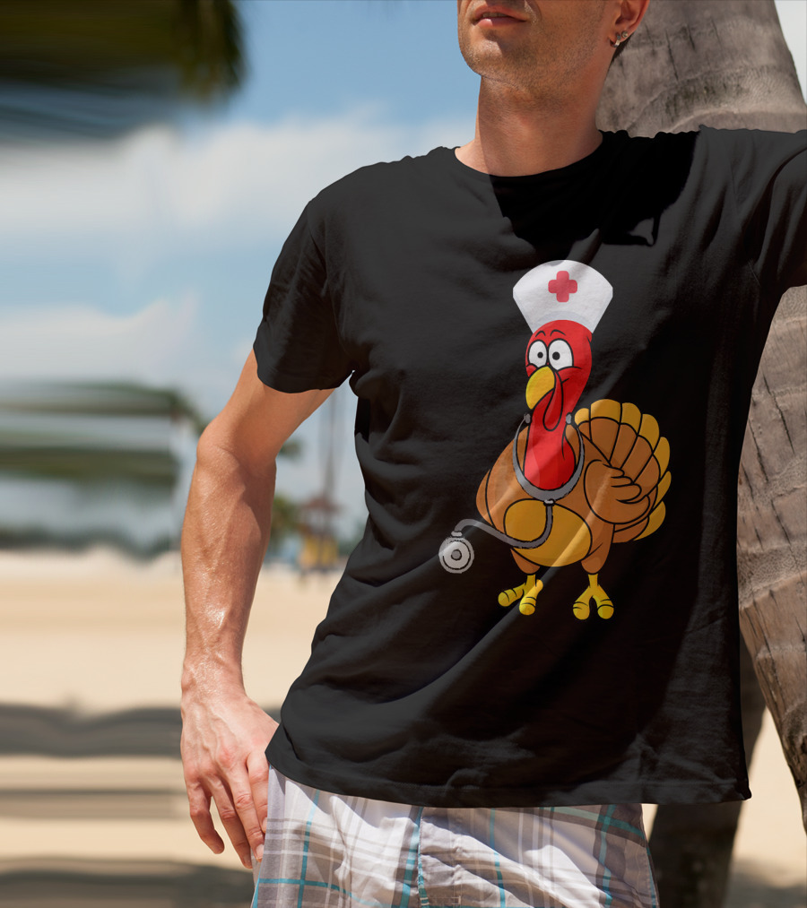 Funny Nurse Turkey For Nurses Thanksgiving T-Shirt