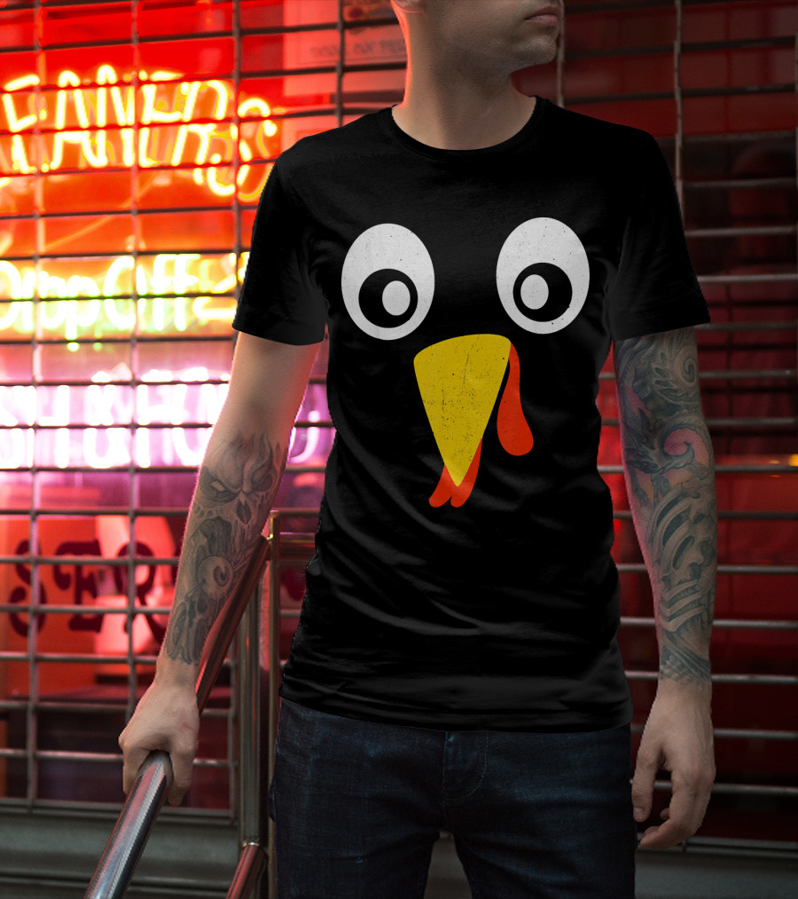 Turkey Face Pilgrim Eyes Beak And Wattle T-Shirt