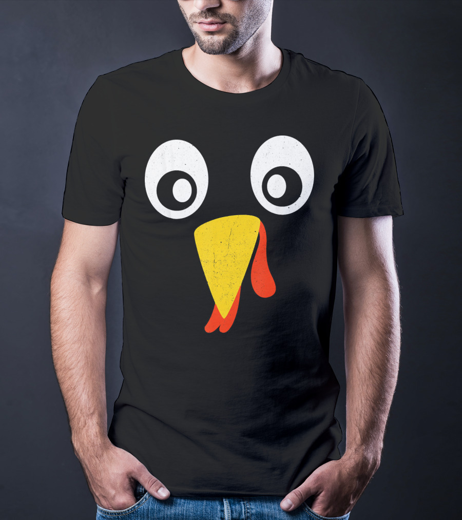 Turkey Face Pilgrim Eyes Beak And Wattle T-Shirt