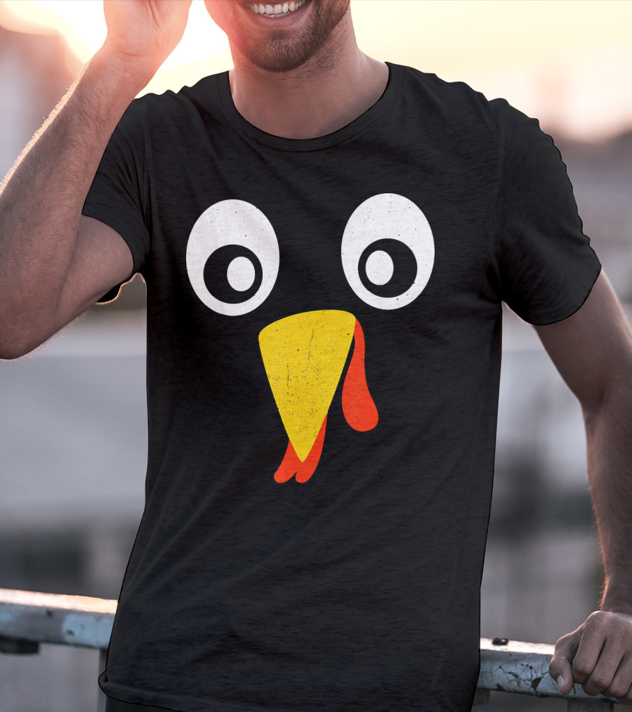 Turkey Face Pilgrim Eyes Beak And Wattle T-Shirt