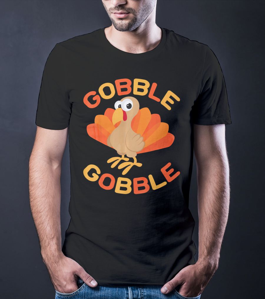 Gobble Gobble Cool Thanksgiving Day Turkey T-Shirt