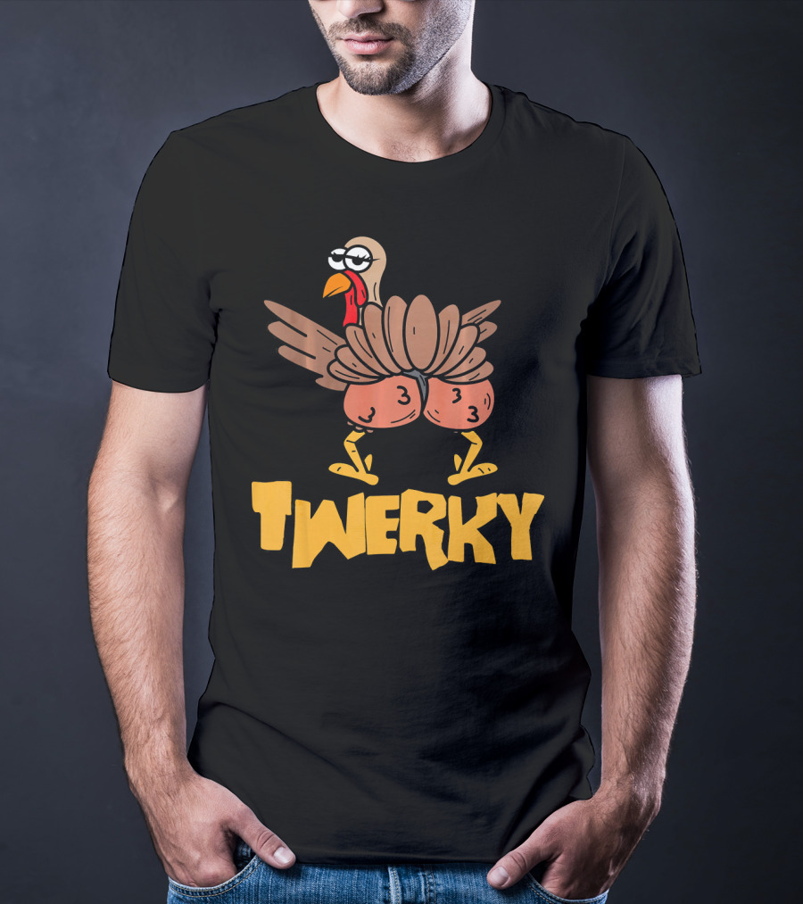 Twerky Thanksgiving Funny Turkey Dance Cartoon T-Shirt