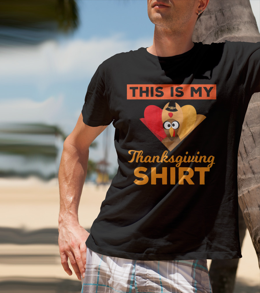 This Is My Thanksgiving Shirt Funny Runaway Turkey T-Shirt