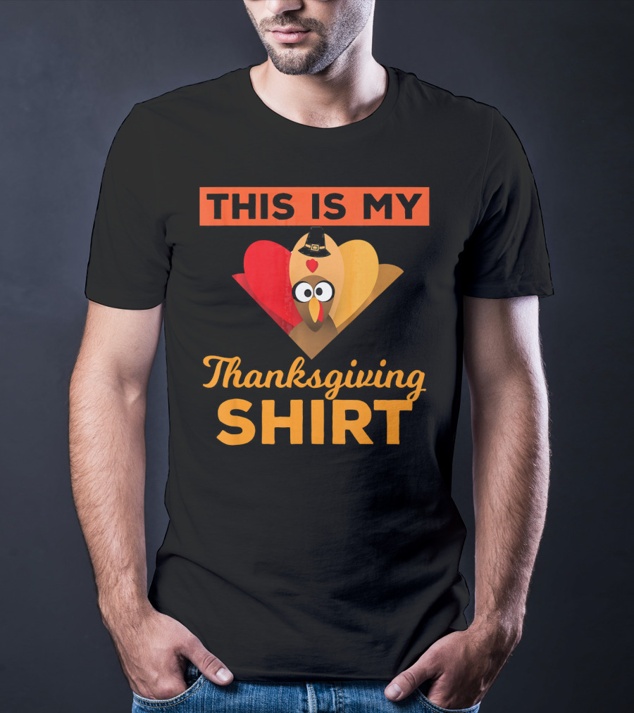 This Is My Thanksgiving Shirt Funny Runaway Turkey T-Shirt