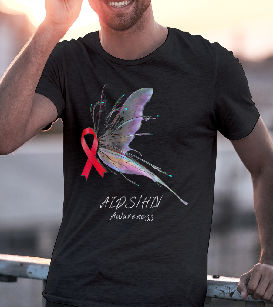 AIDSHIV Awareness Butterfly T-Shirt