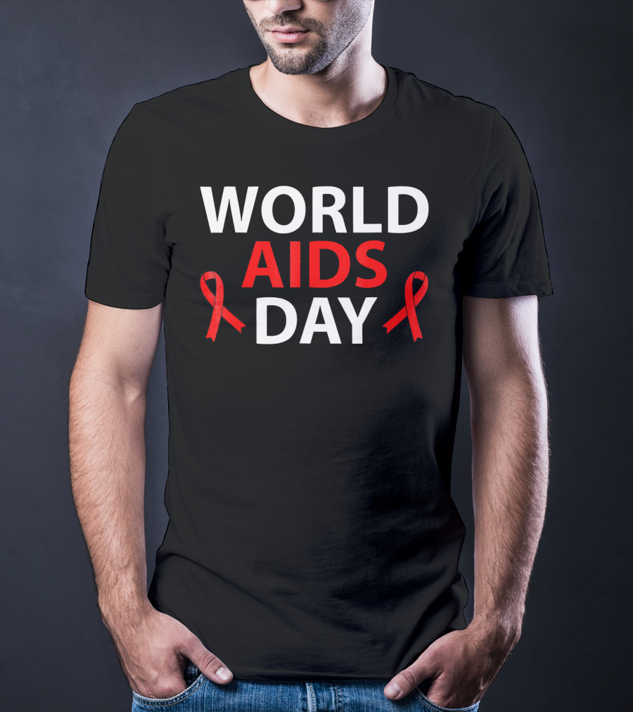 World Aids Day December 1 Red Ribbon Awareness T-Shirt