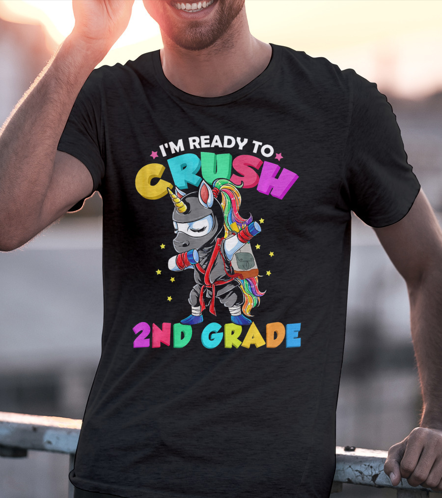 I'm Ready To Crush 2nd Grade Dabbing Unicorn Ninja T-Shirt