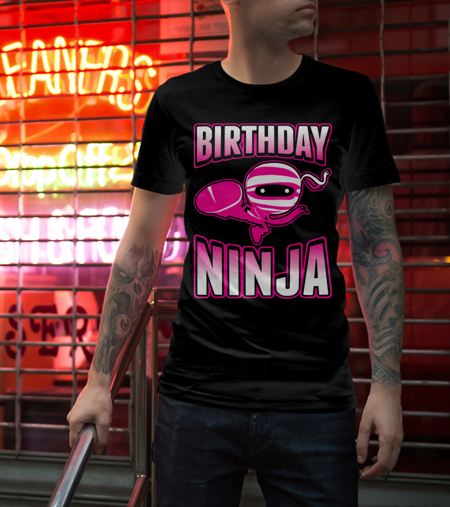 Birthday Ninja Pink Ninja Japa T-Shirt