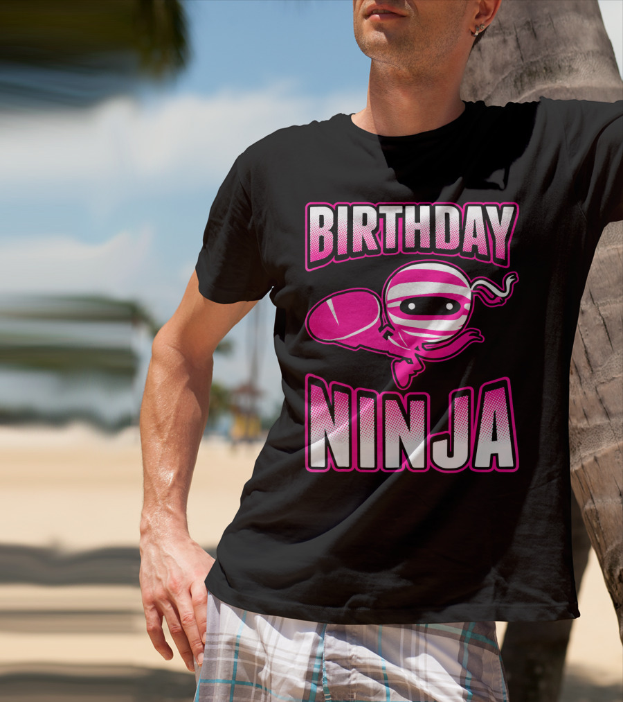Birthday Ninja Pink Ninja Japa T-Shirt