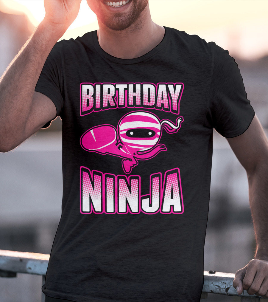 Birthday Ninja Pink Ninja Japa T-Shirt