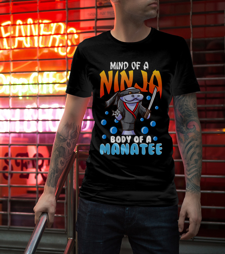 Ninja Manatee Mind Body Joke Quote Chubby Funny T-Shirt