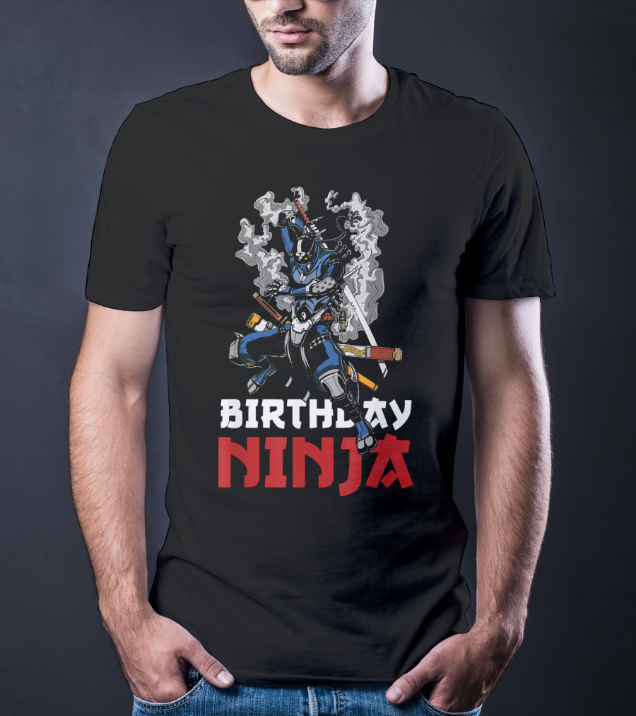 Birthday Ninja Samurai Robot Martial Warrior T-Shirt