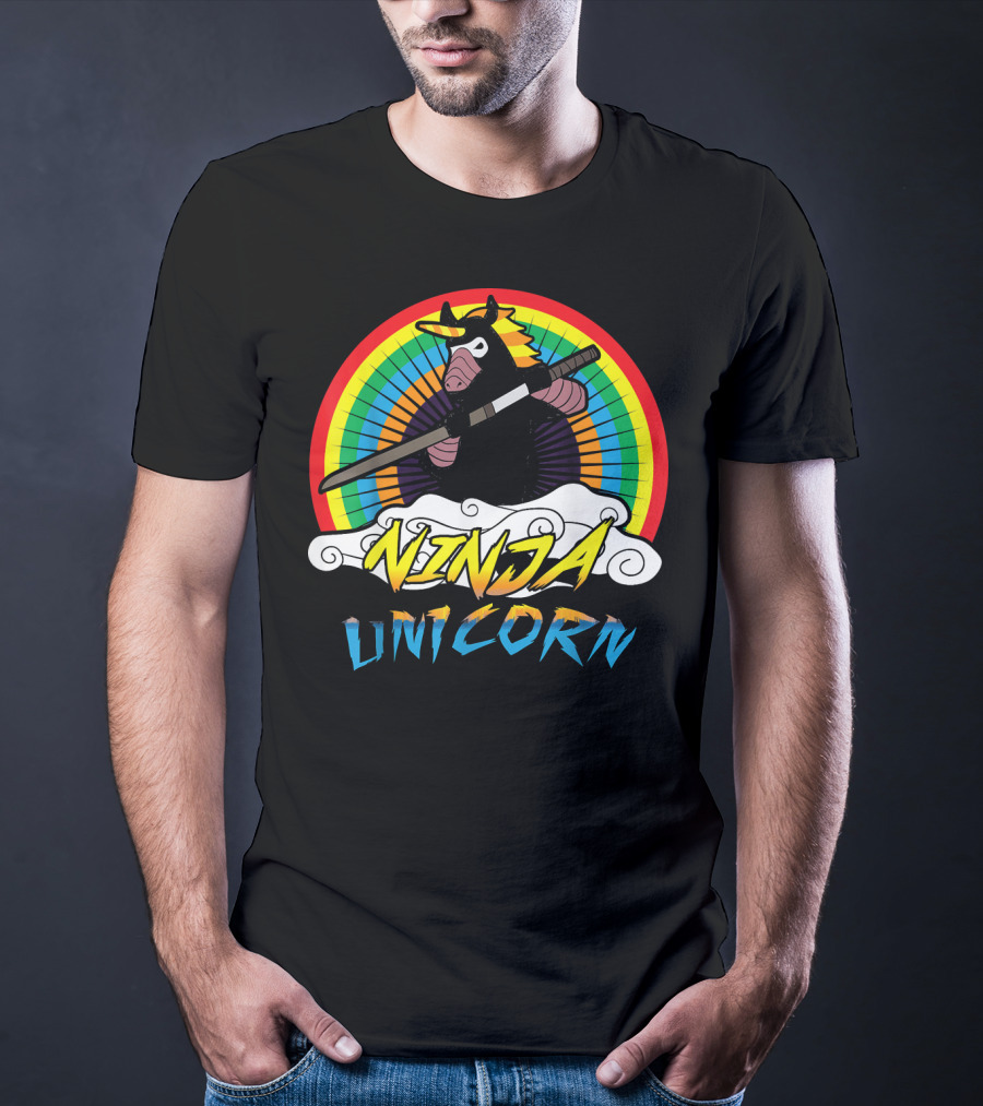 Ninja Unicorn Rainbow Samurai T-Shirt