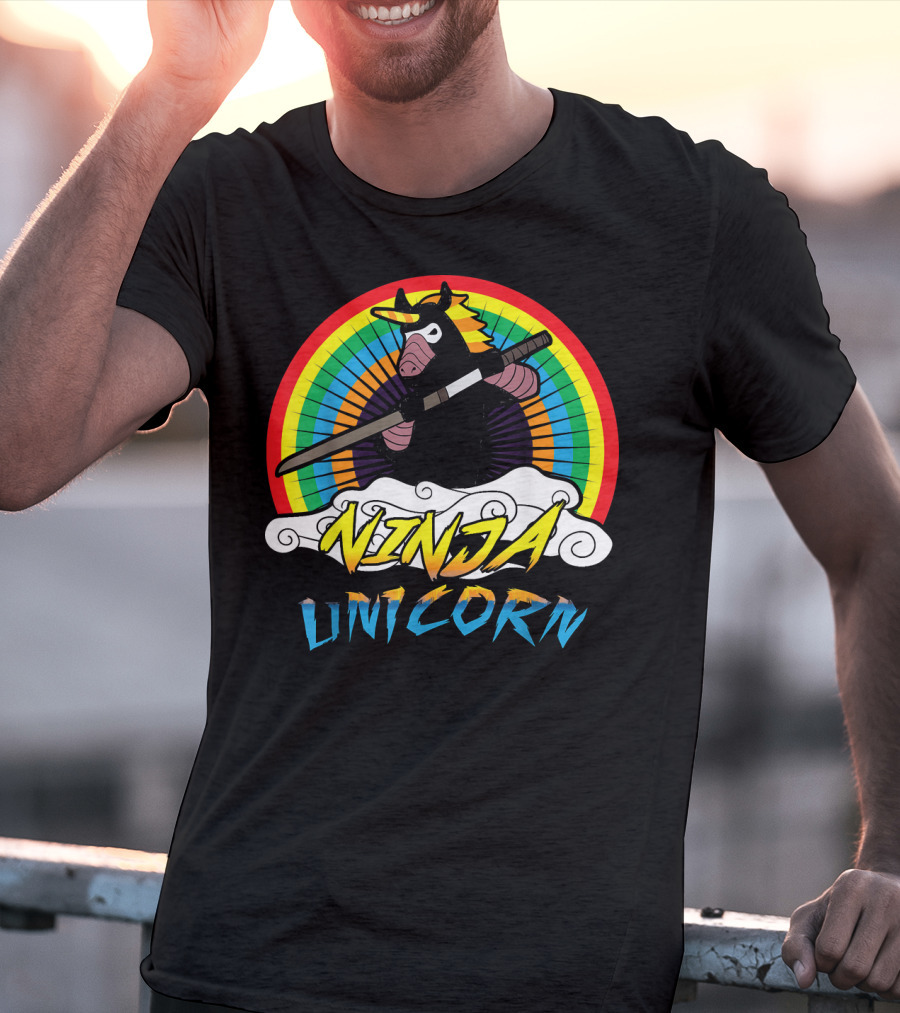 Ninja Unicorn Rainbow Samurai T-Shirt