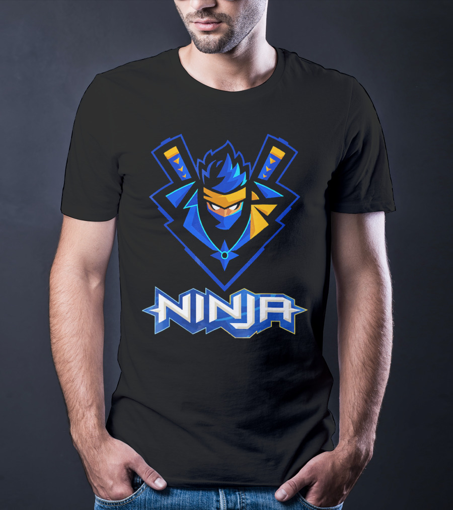 Reas Ninja Logo Ninja Blue And Yellow Design For Fans T-Shirt