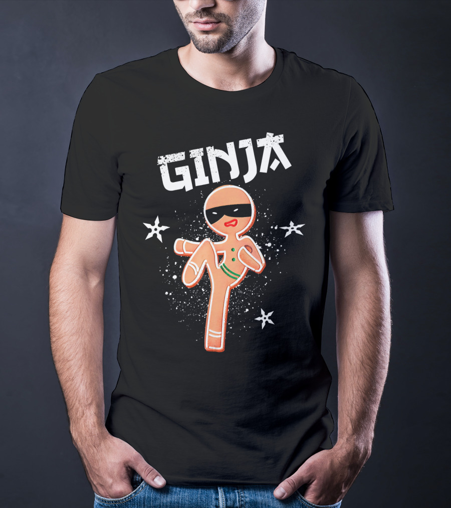 Ginja Ninja Martial Arts Gingerbread Kicker T-Shirt