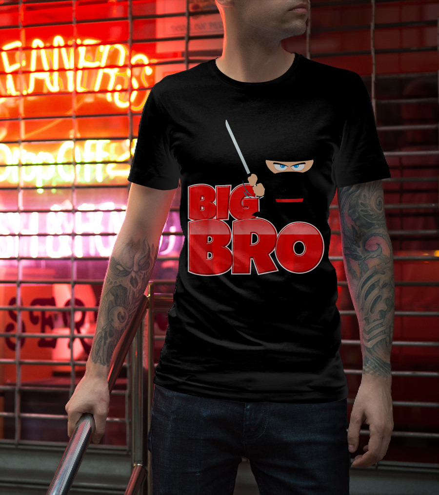 Big Bro Ninja Big Brother With Sword And Mask T-Shirt