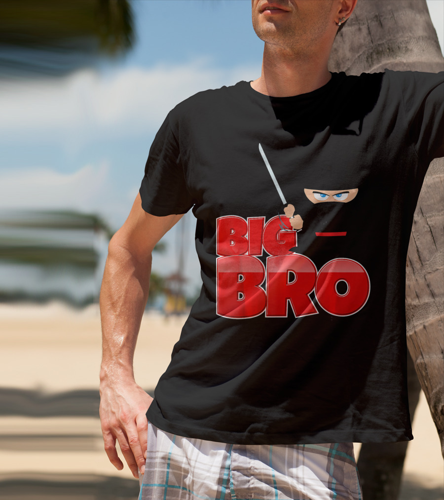 Big Bro Ninja Big Brother With Sword And Mask T-Shirt