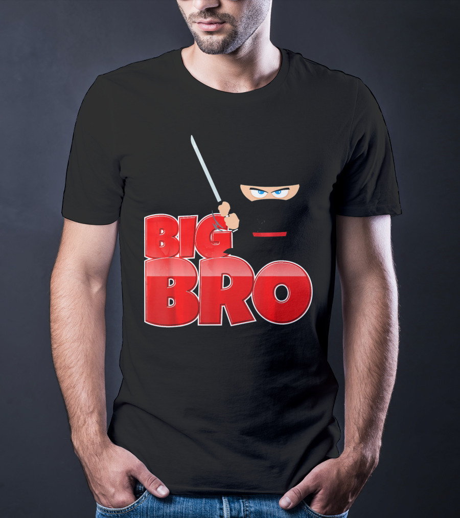 Big Bro Ninja Big Brother With Sword And Mask T-Shirt