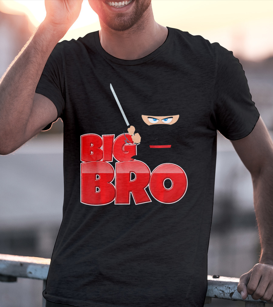 Big Bro Ninja Big Brother With Sword And Mask T-Shirt