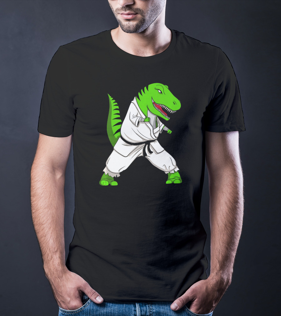 T Rex Dinosaur Karate Ninja Martial Arts Gi T-Shirt