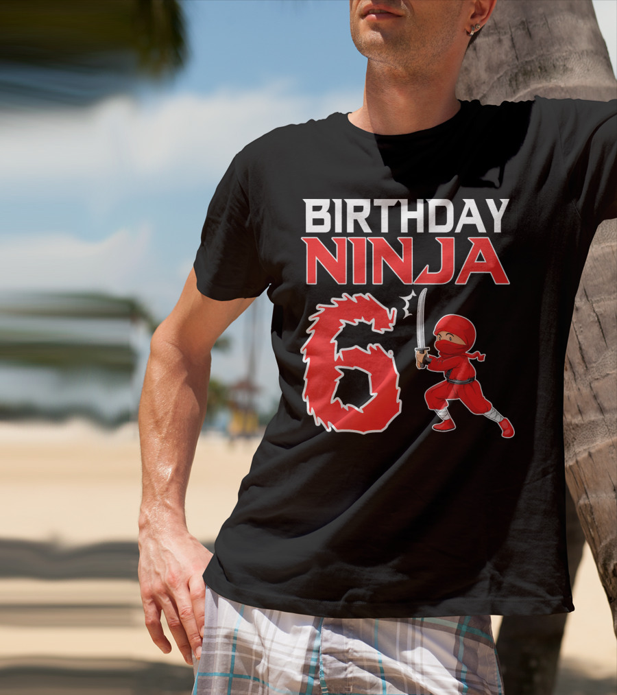 Birthday Ninja 6 Years Old Boy T-Shirt