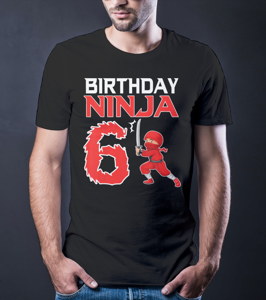 Birthday Ninja 6 Years Old Boy T-Shirt